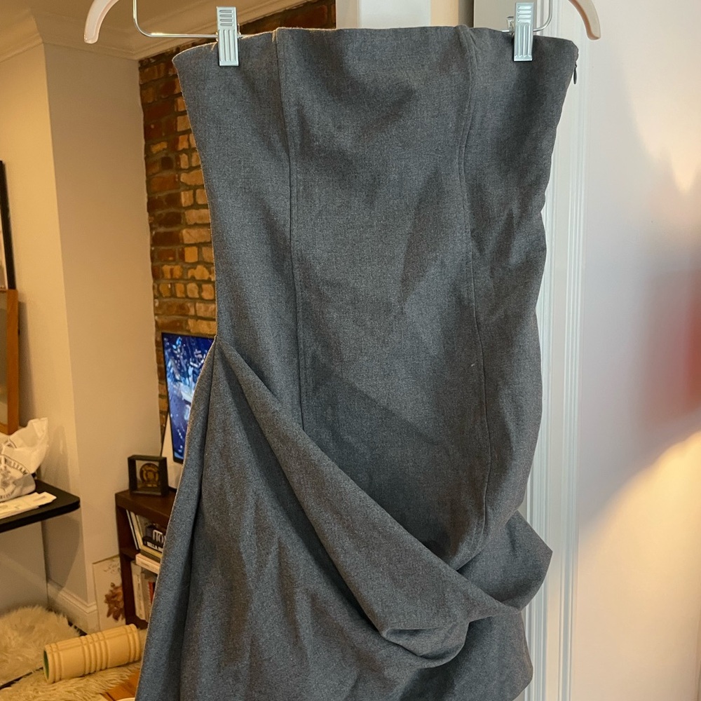Zara Gray Strapless Dress